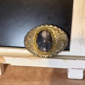 Vintage Gold and Black Belt Buckle